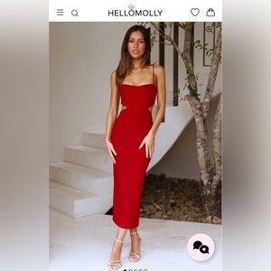 Hello Molly Striking Red Backless Dress